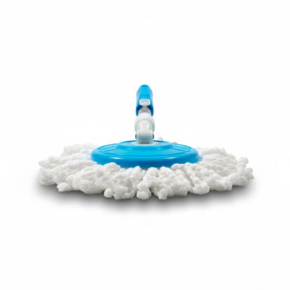 Spin Floor Cleaning Bucket Mop Set – PVC Bucket with Plastic Spinner & 2 Microfiber Heads